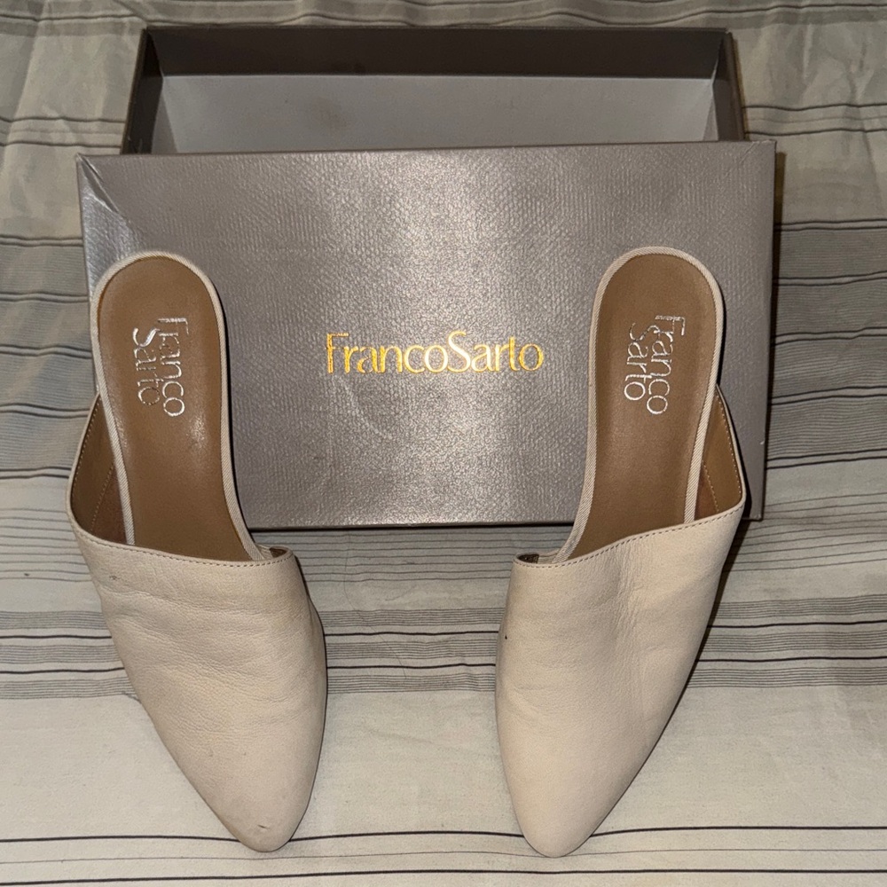 Franco Sarto Women's Cream Mules